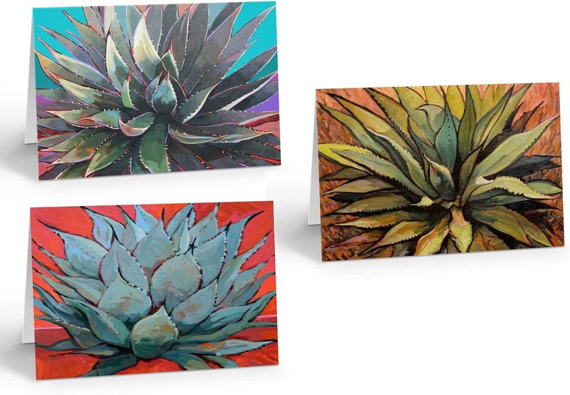 Stonehouse Collection | Assorted Agave Southwest Note Card | Variety Pack of Cactus Note Card | USA Made | New Address, Thank You, Blank Note Card (Assorted Agave) - Image 1